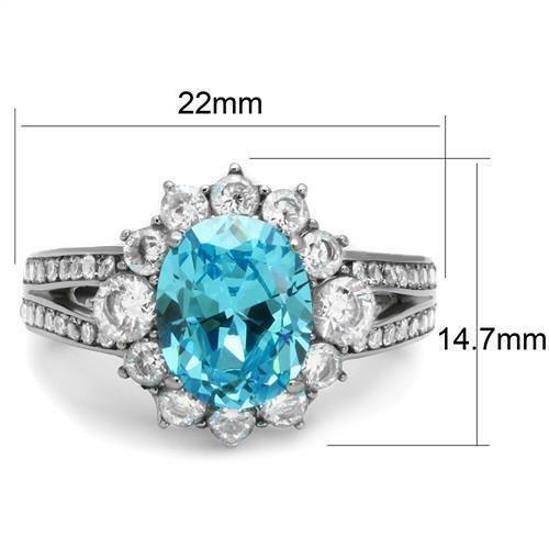 TK2977 – High polished (no plating) Stainless Steel Ring with AAA Grade CZ in