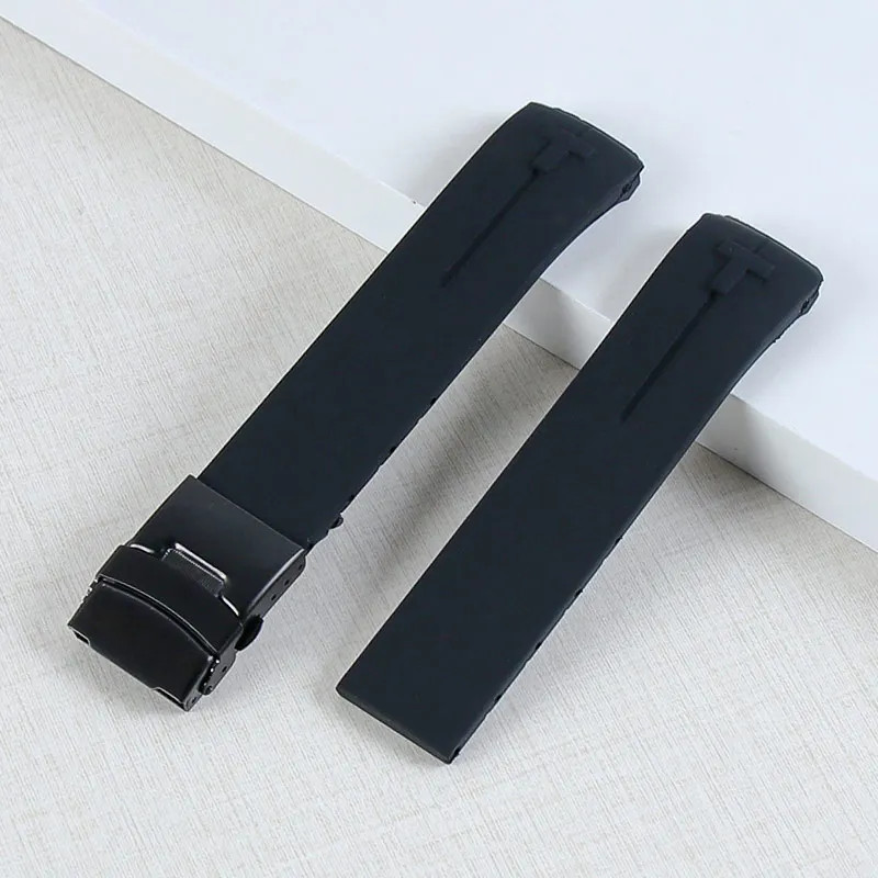 20mm 21mm Curved Silicone Watch Band For Tissot T-Touch T013 T081 T047 Strap