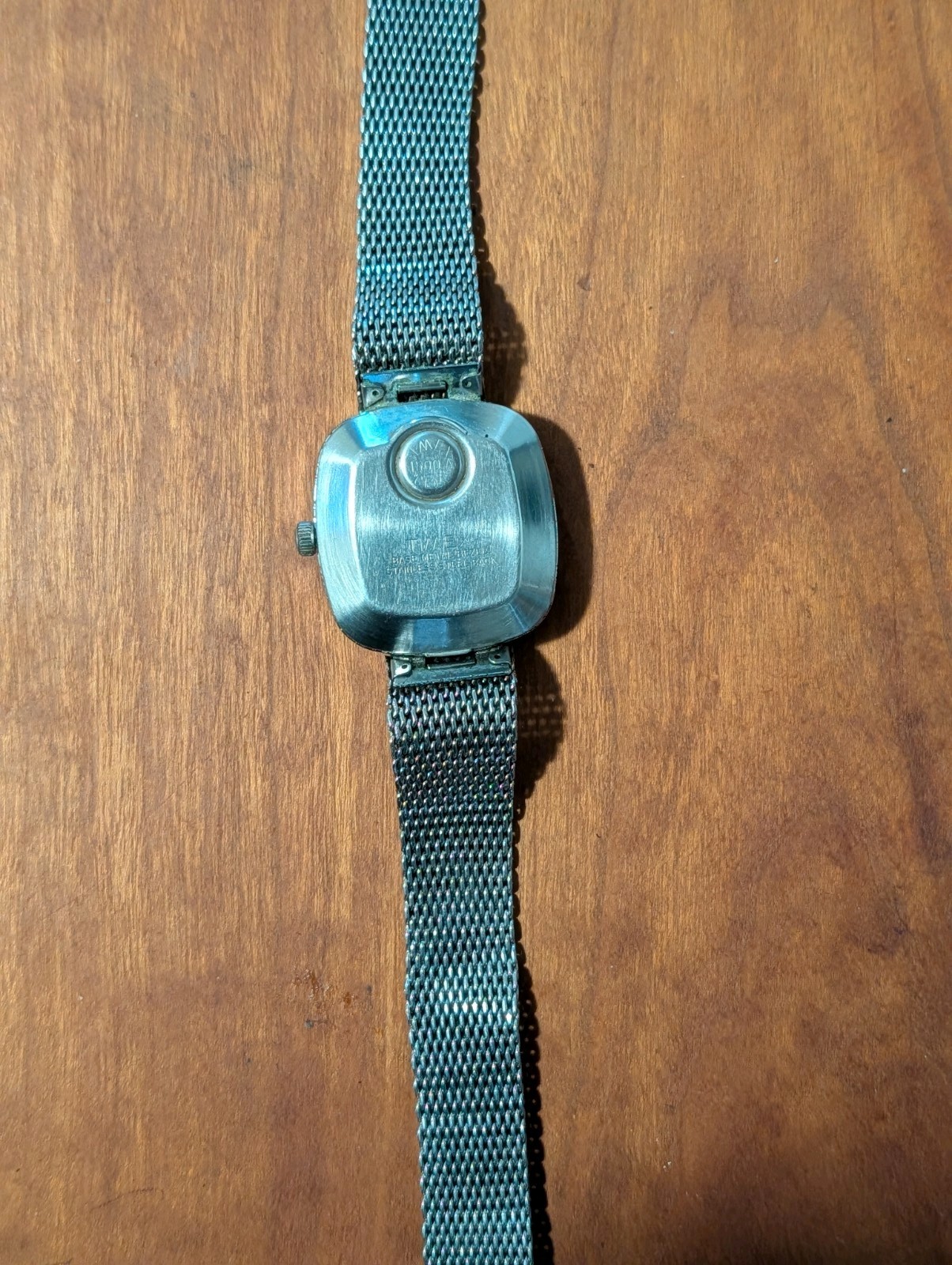 Vintage Classic Timex Electric Dynabeat Watch Square Case Root Beer Dial