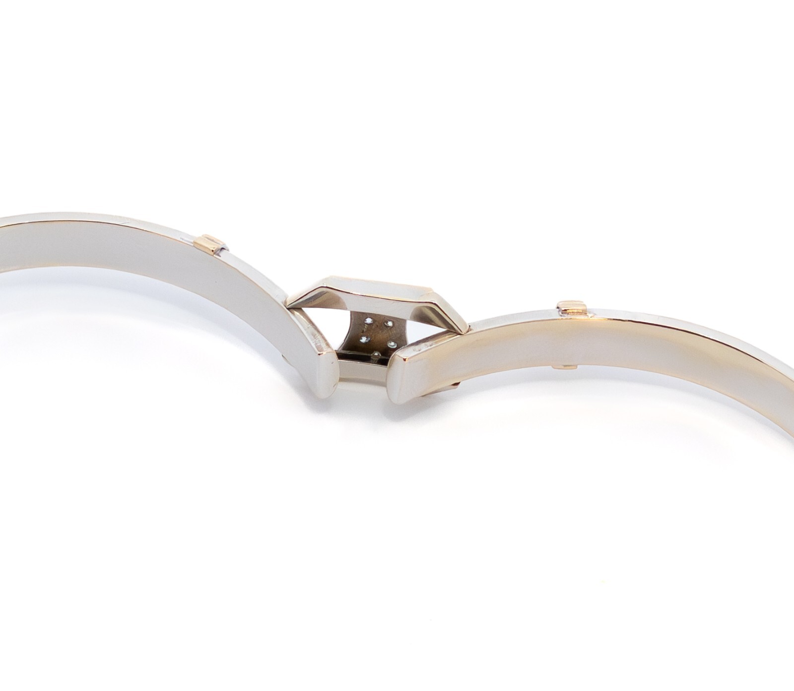 Gold bangle, gold bangle with zircon, yellow gold 585 14 KT