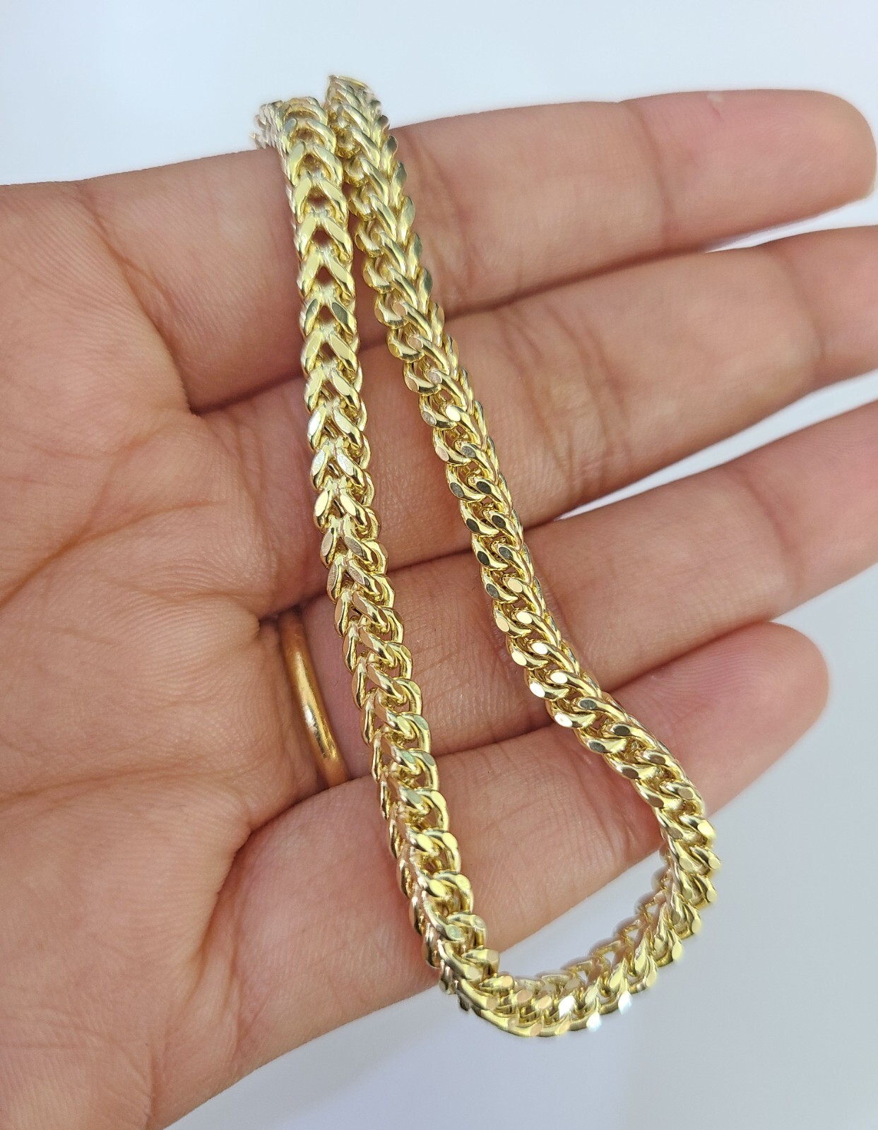 10k Franco Bracelet 4mm 8″ Inch Yellow Gold Men Women Link Real 10kt