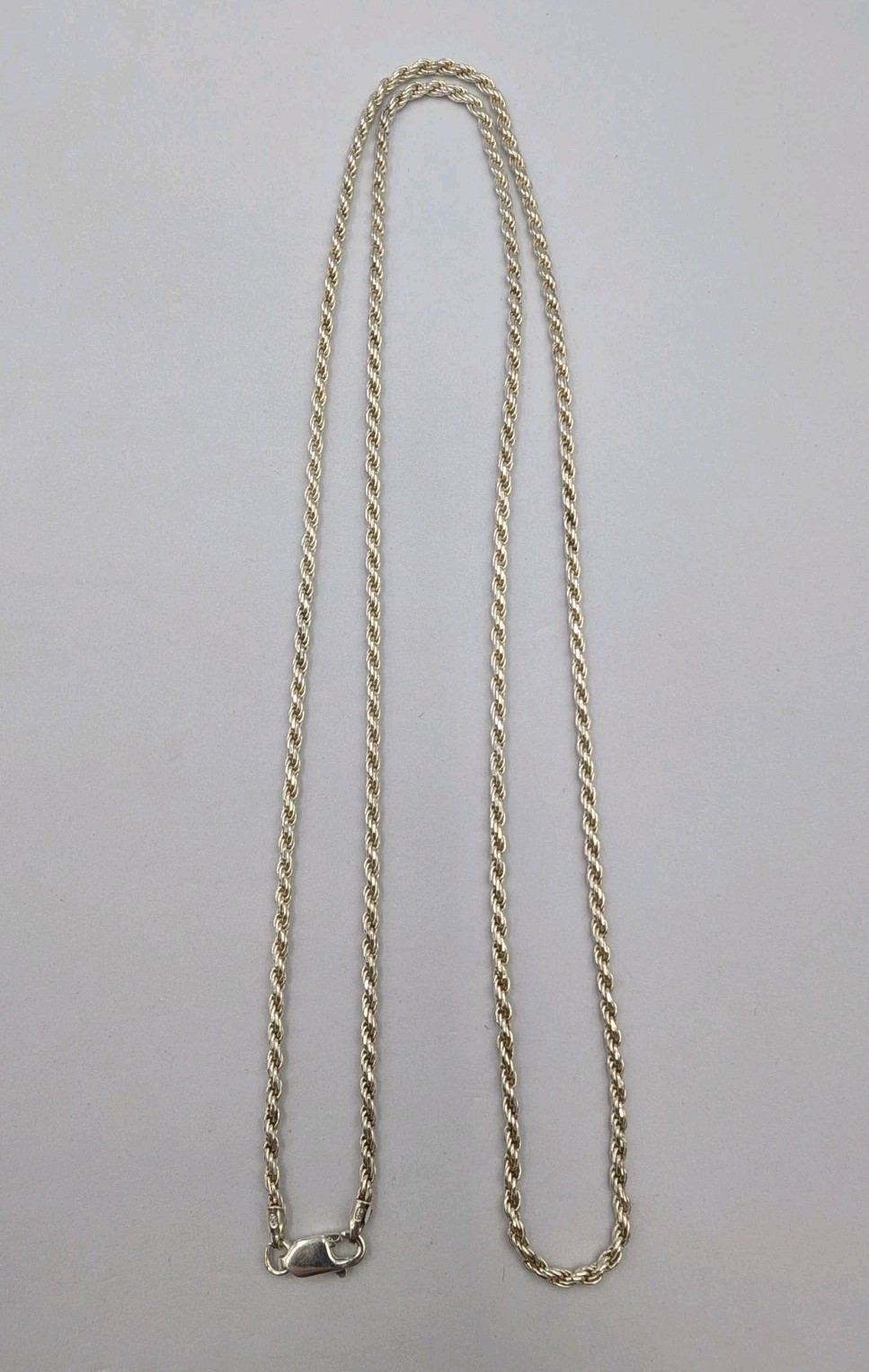 Vtg Italian 925 Sterling Silver Solid Rope Chain Necklace 30″ 2.2mm 14.7g Unisex