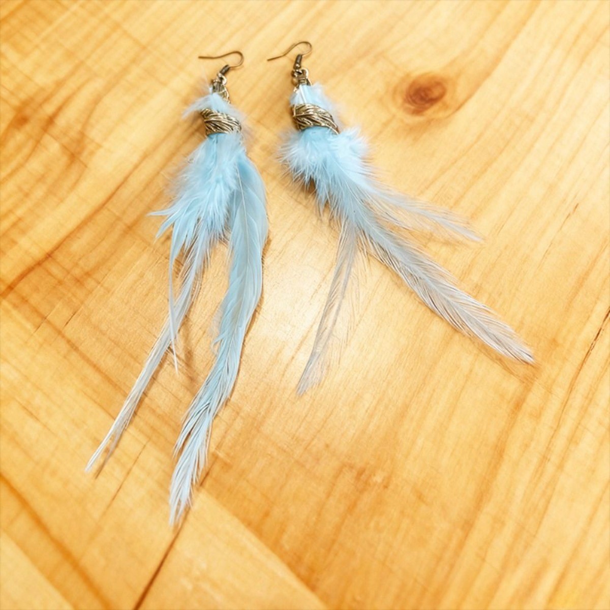 Handmade Boho Feather Tassel Earrings Ethnic Dangle Jewelry for Women Earhook