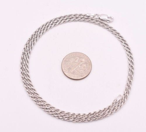 Diamond Cut Rope Chain Necklace Real 925 Sterling Silver Tarnish-Free ALL SIZES