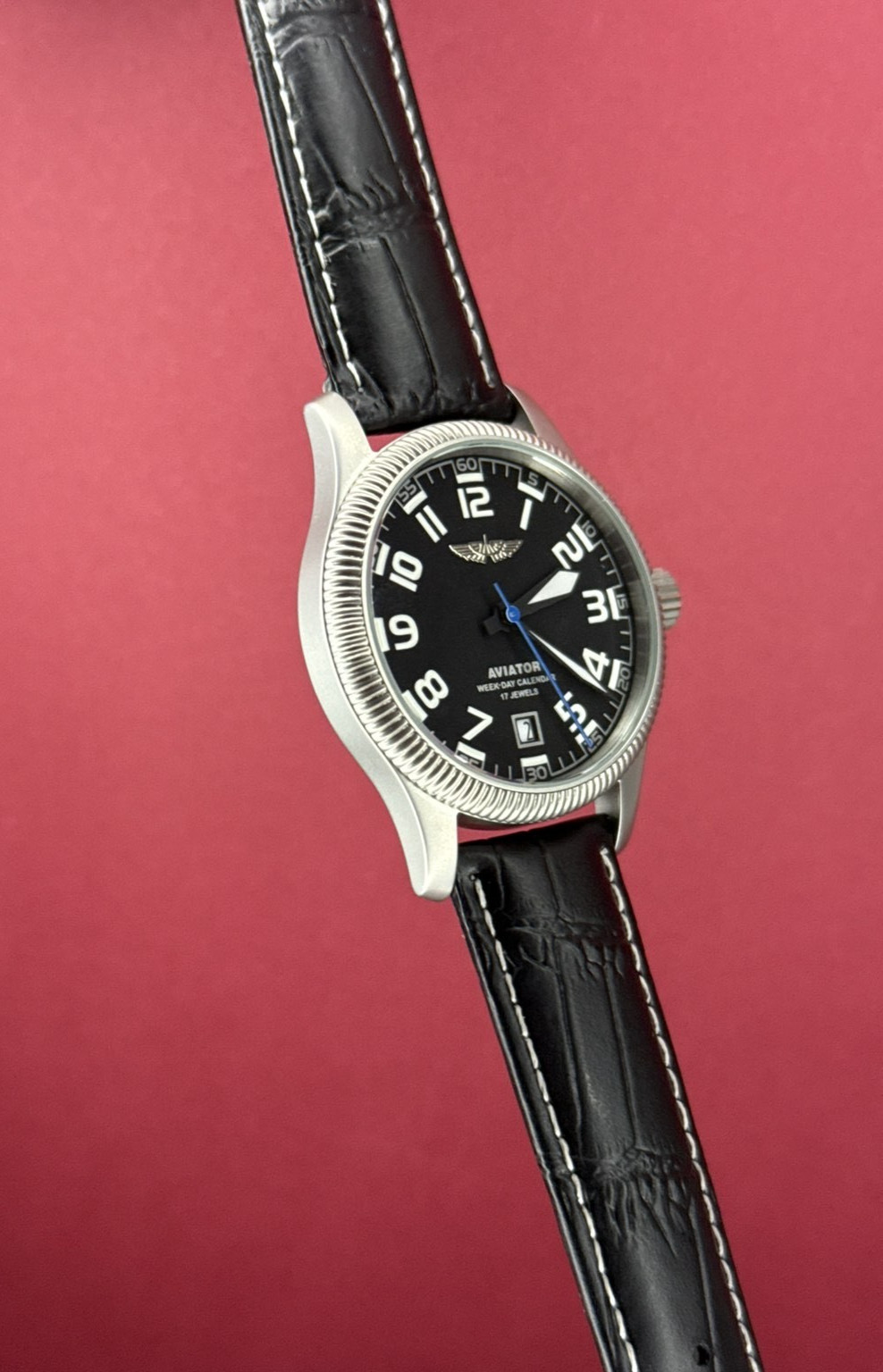 Aviator Watch Mechanical Soviet USSR Pilot Military Calendar Day Raketa Vintage