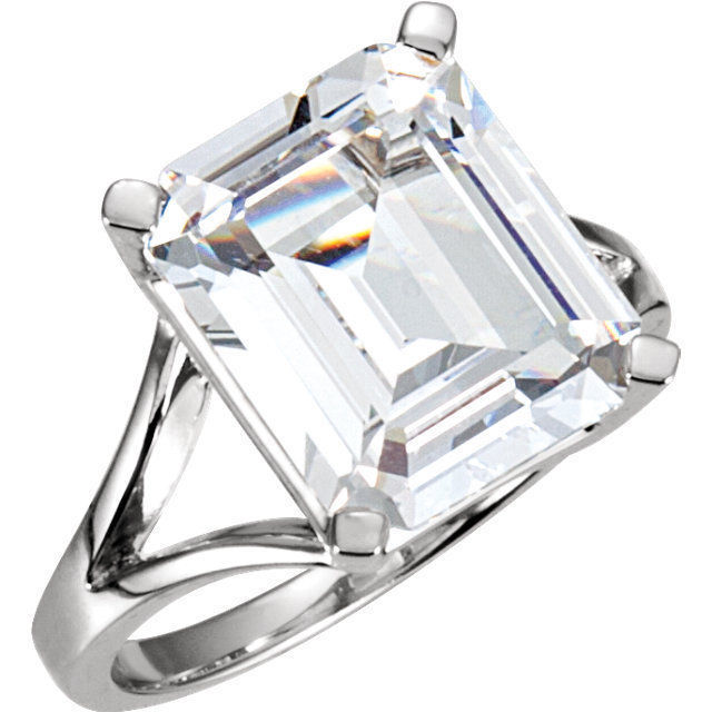 GIA cert Emerald cut Diamond Solitaire Engagement Ring 14k Gold H VS1 1.00 tcw