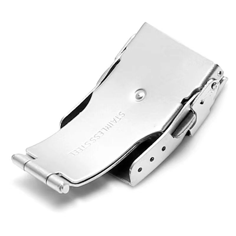Metal Watch Buckle Double Click Button Stainless Steel Diving Deployment Clasp