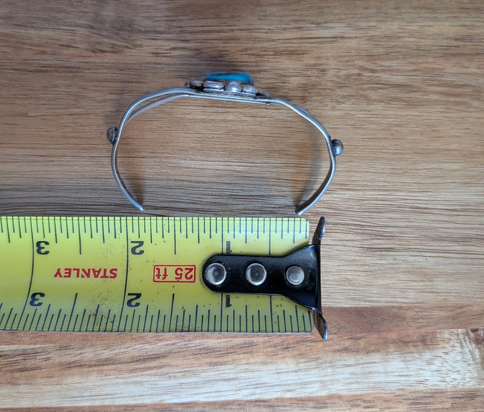 Unsigned Mid-century Navajo Split-Shank Bracelet with Natural Turquoise