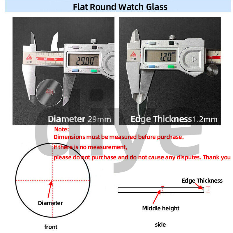 0.8/1.0/1.2/1.5/2.0/2.5/3.0Thick 20-40mm Flat Sapphire Watch Glass Round Crystal