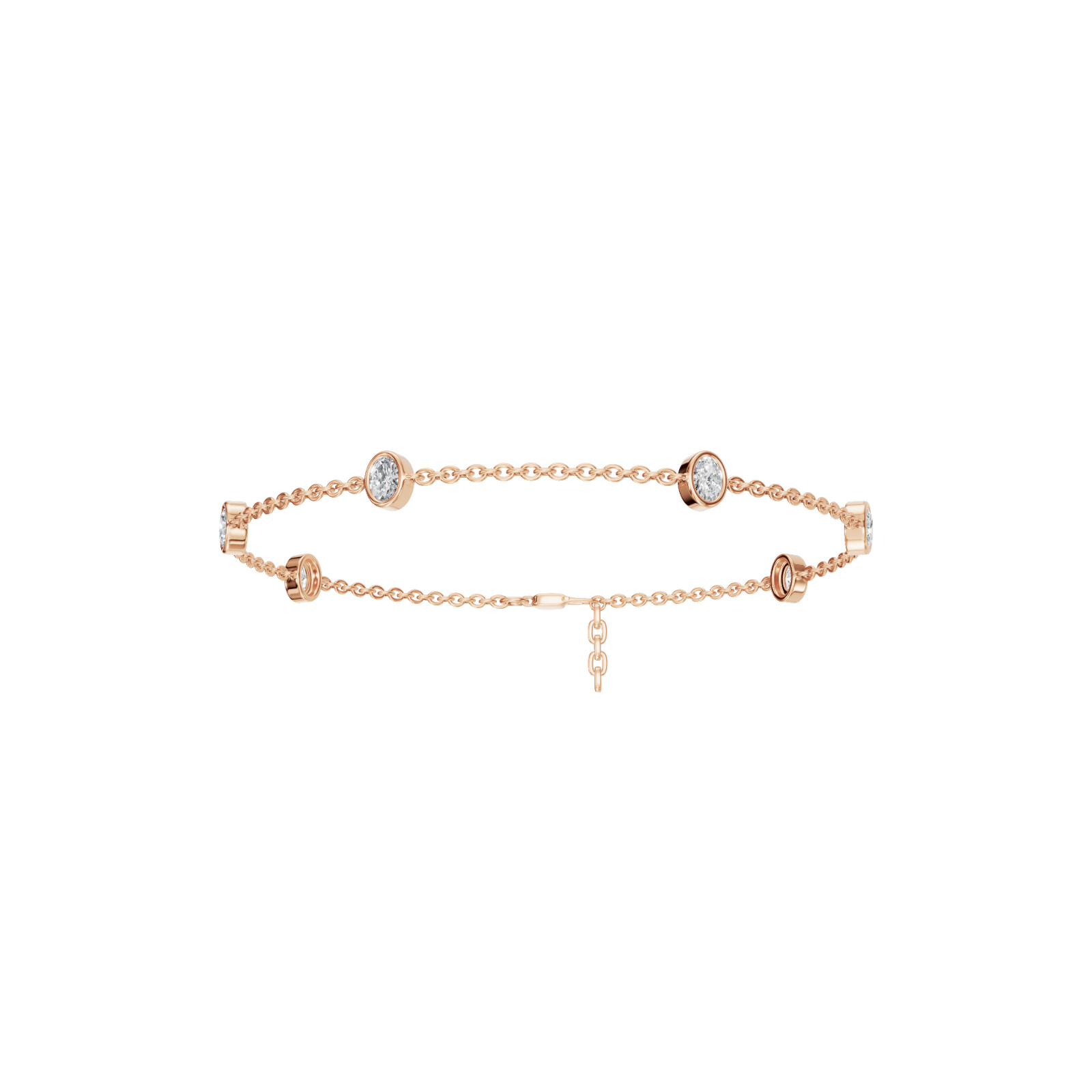 Eterna Glow Oval Lab Grown Diamond Dainty Charm Cluster Bracelet