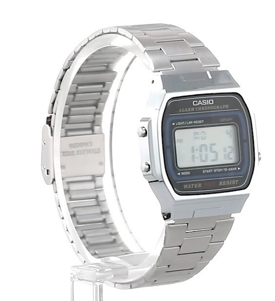 CASIO A164WA-1QJH Classic Digital Watch Silver Stainless Steel Alarm Japan