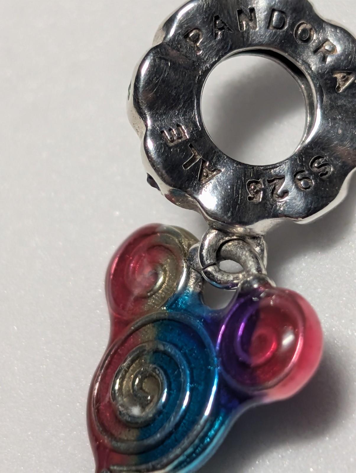 Authentic Pandora Disney Parks Mickey Mouse Rainbow Lollipop Dangle Charm
