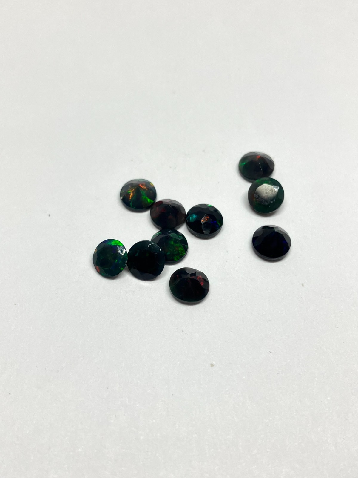 Black Fire Opal AAA Natural Ethiopian Round Cut Loose Gemstone For All Jewelry