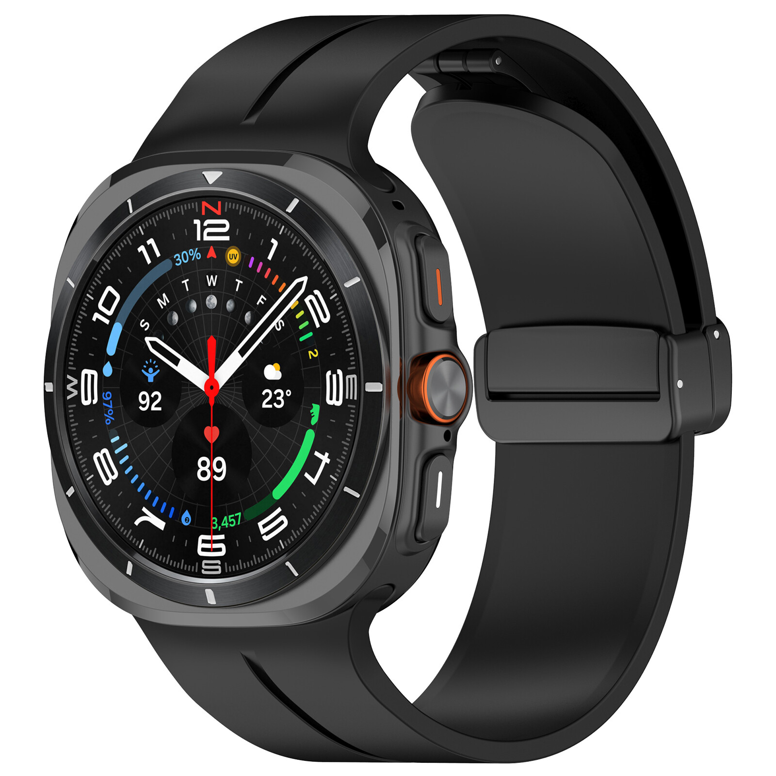 Magnetic Buckle Strap For Samsung Galaxy Watch 7 Ultra 47mm Silicone Sport Band