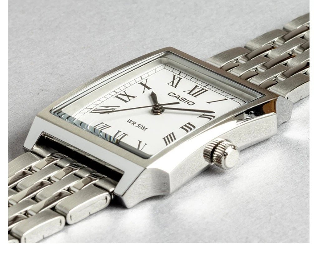 Casio MTP-B190D-7B Analog Stainless Steel White Dial Date Quartz Dress Mens