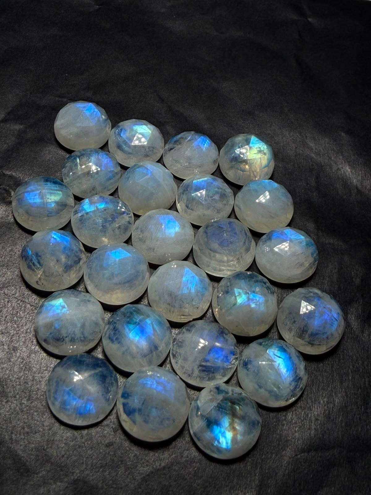 Rainbow Moonstone A One Quality 100% Natural Moonstone Rose Cut Loose Gemstone