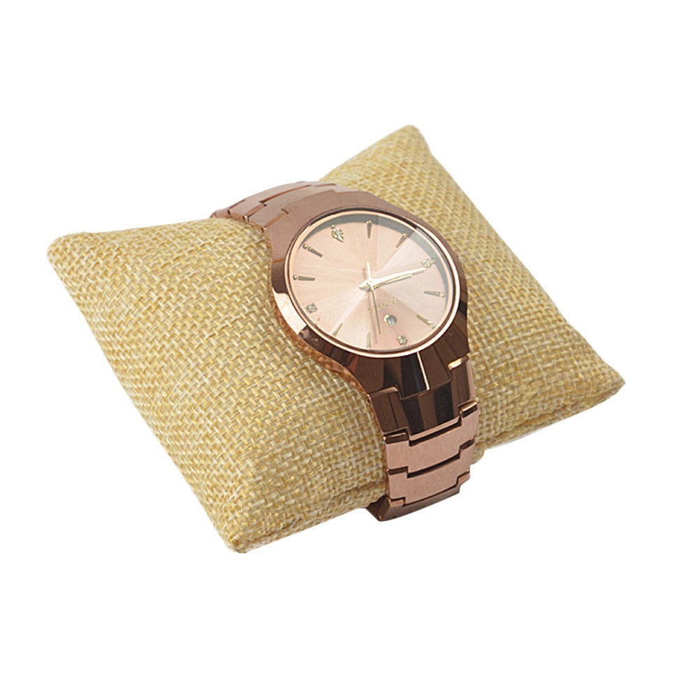 6Pcs Light Yellow Jewelry Pillows Soft Durable Bracelet Watch Display Stand