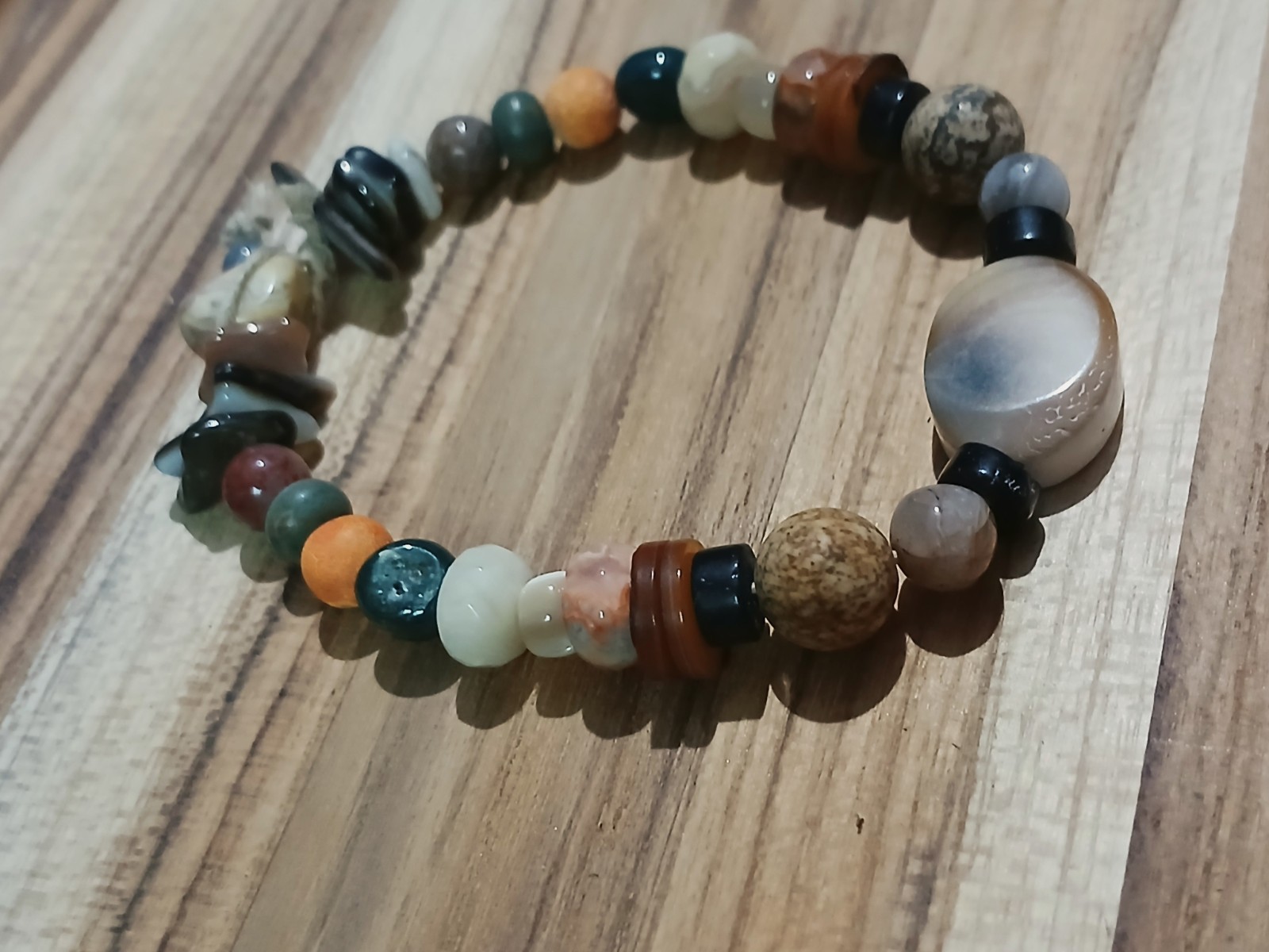 Bracelet Hemp Usa Unisex Travel Hippie Gift Shell Agate Jasper Labradorite