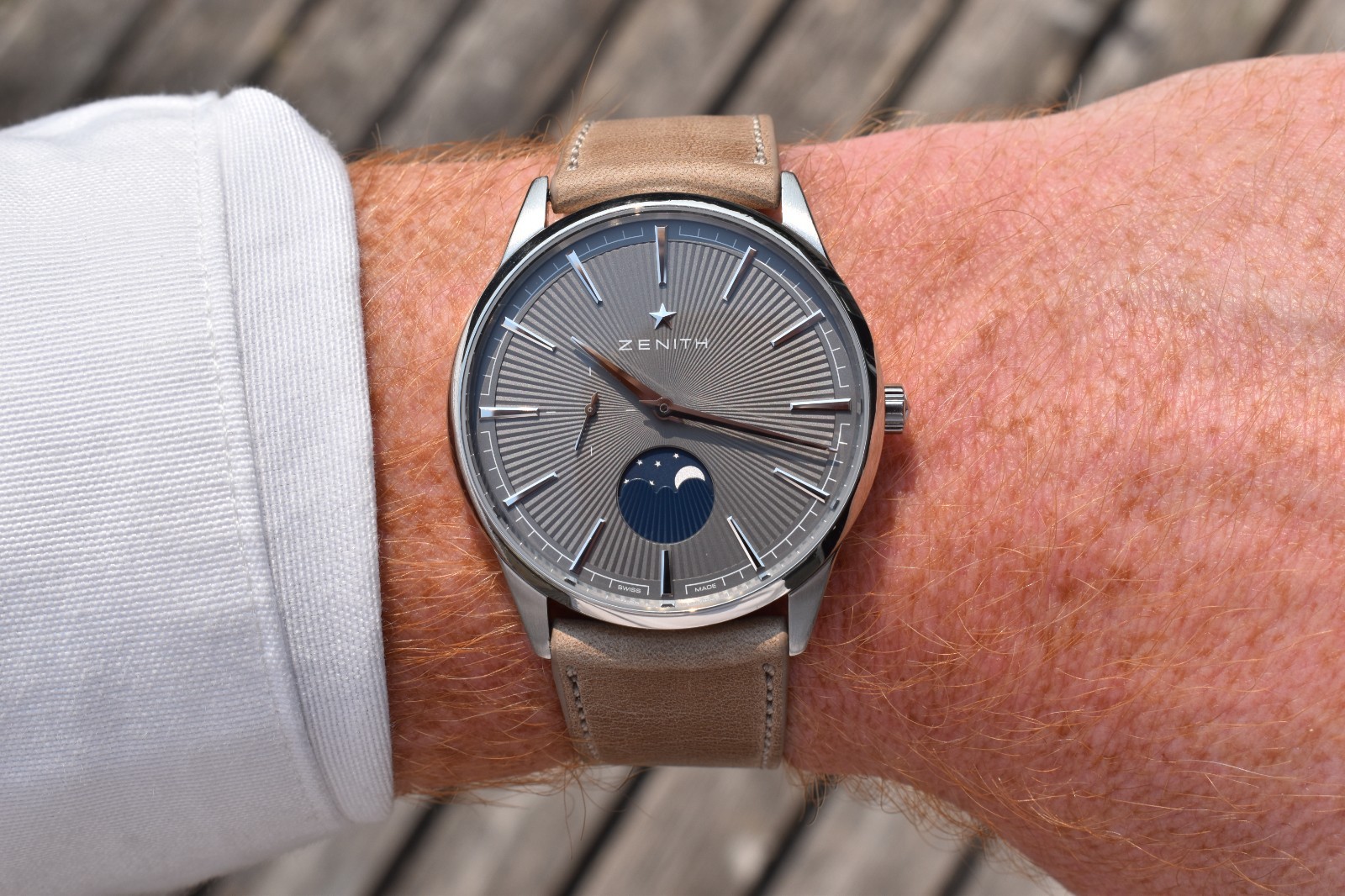 Zenith Elite Moonphase Automatic 40.5mm Stainless Steel Grey Dial 03.3100.692