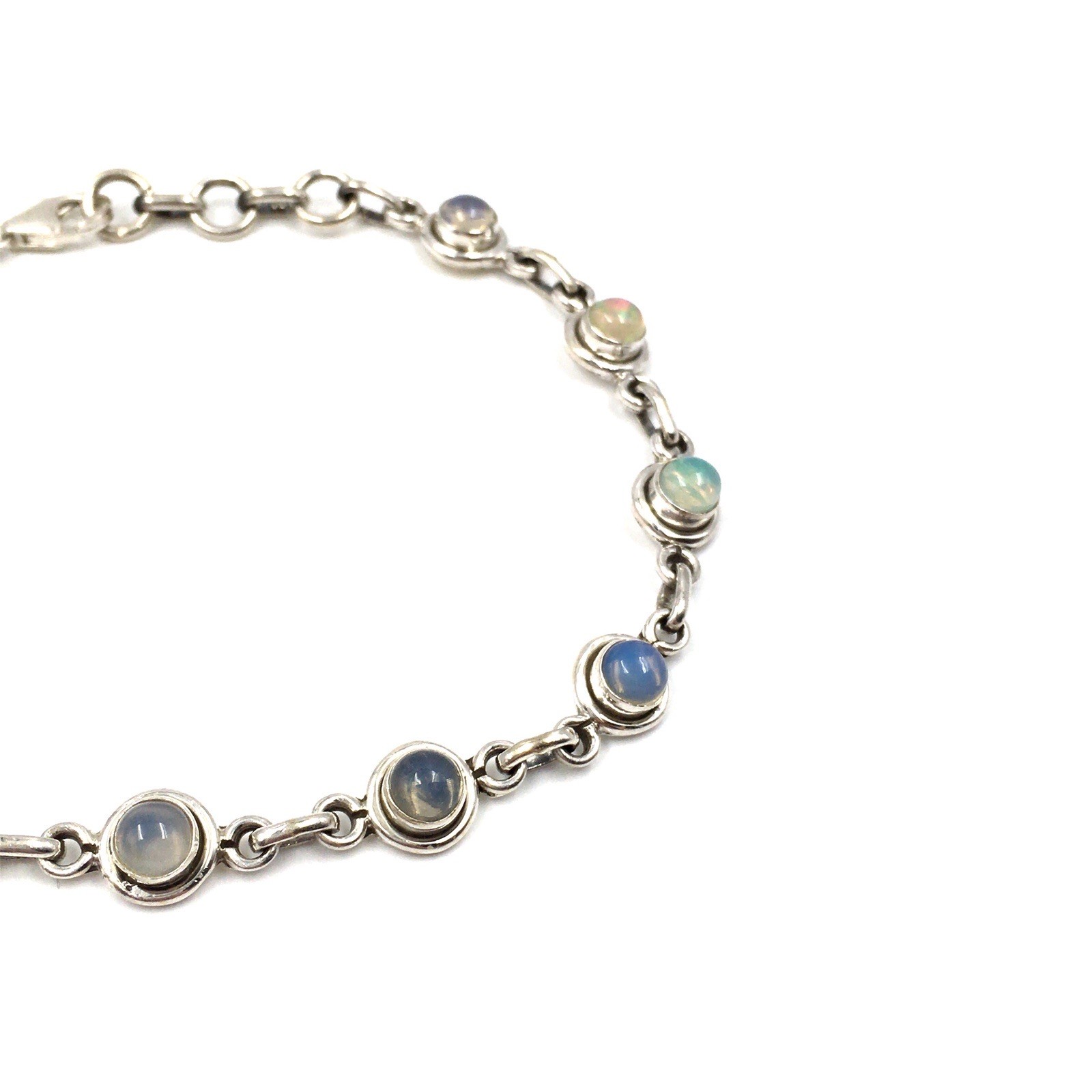 19-21.5cm Bracelet 925 Sterling Silver Opal Tennis Bracelet 4.9c Jewelry Multicolor