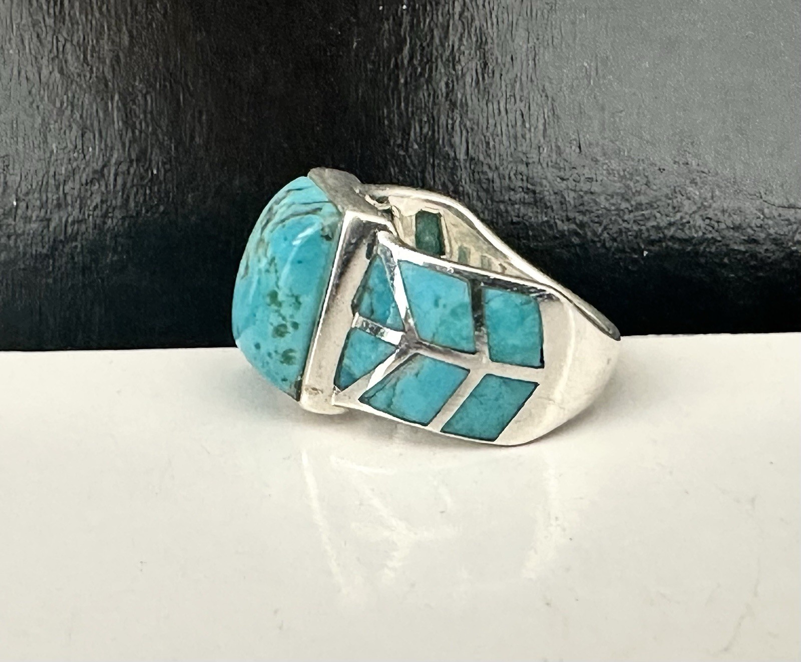 Southwest STYLE Turquoise Ring Sterling Silver 925 Signed Designer