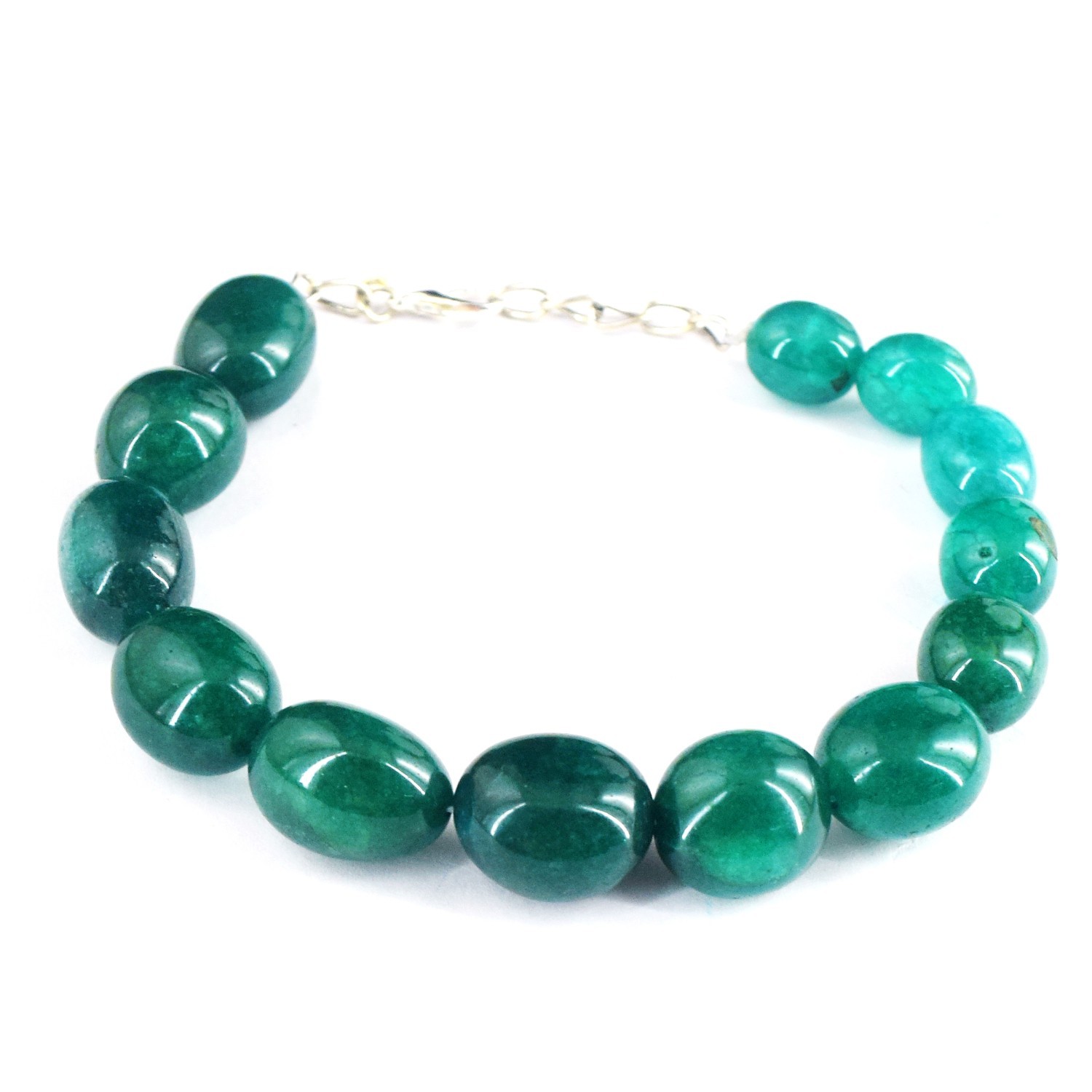 World Class Gorgeous Green Onyx 190.00 Cts Stunning Beaded Bracelet RK 30 E778