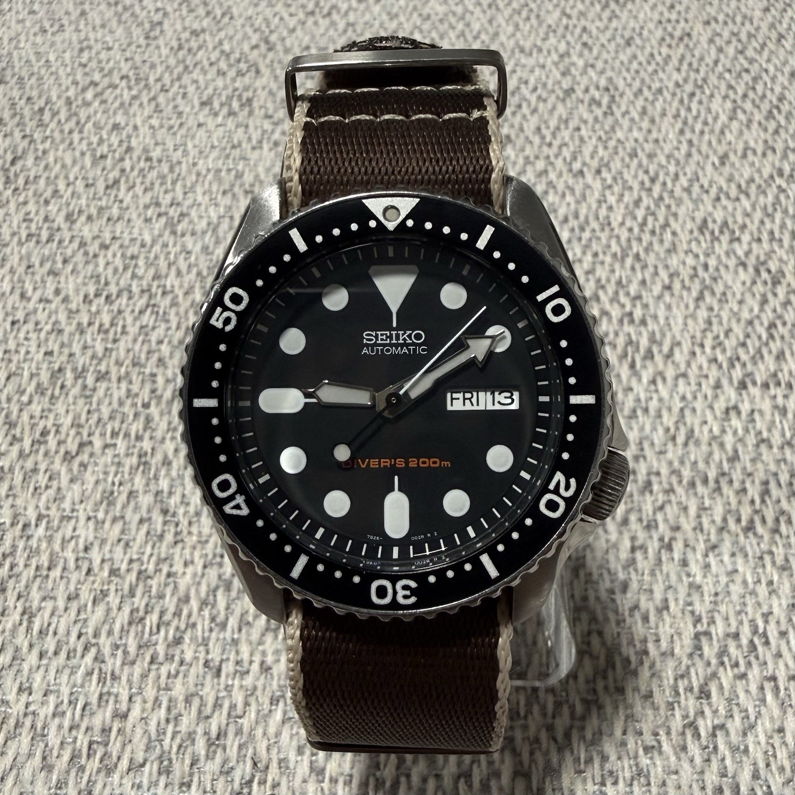 FOR SALE Seiko Divers SKX007 “Black Boy” Men’s 42.5mm Automatic Watch