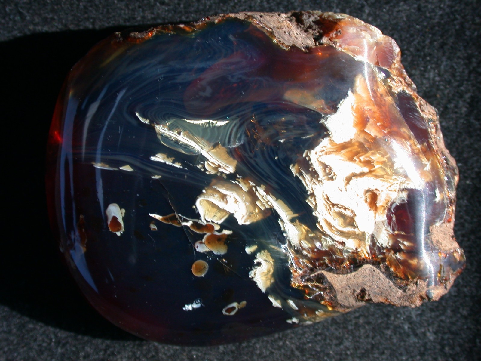 Beautiful BLUE Multicolor AMBER Fossil Gemstone LARGE 132 gram Piece