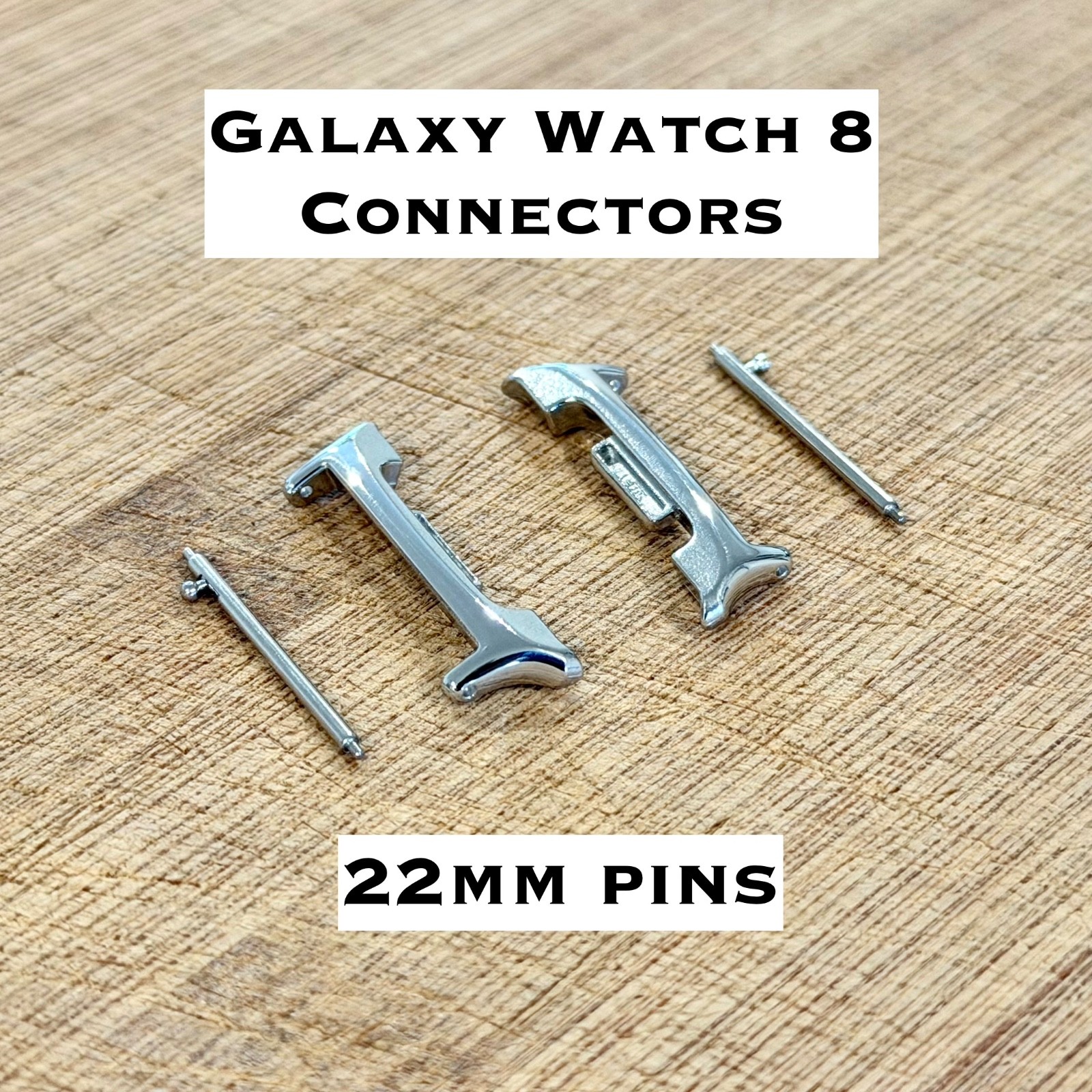 Galaxy Watch 8 Classic Band Connector Set, 22mm Lug Adapters, Stainless Steel