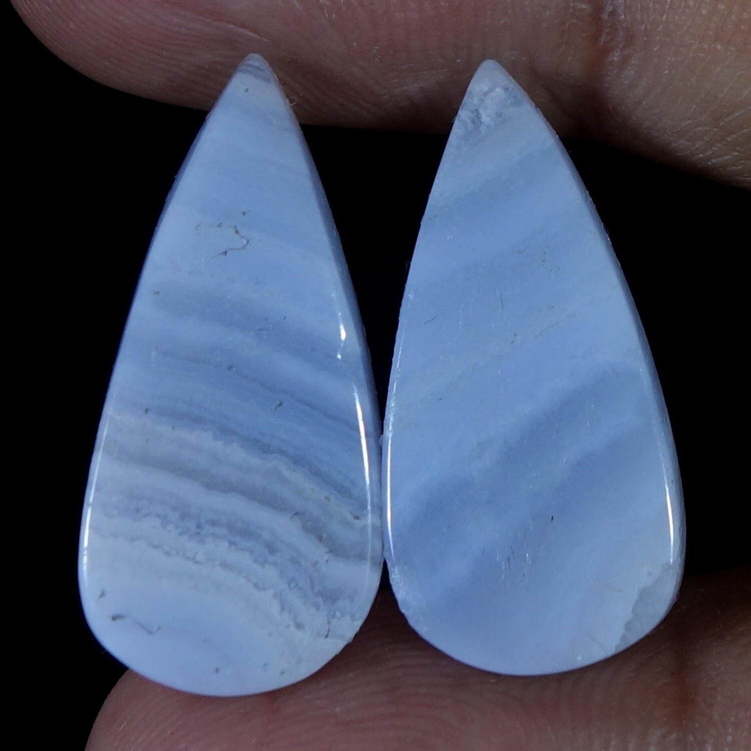 20.50 Cts Natural Blue Lace Agate Pair Loose Gemstone For Earrings Supply
