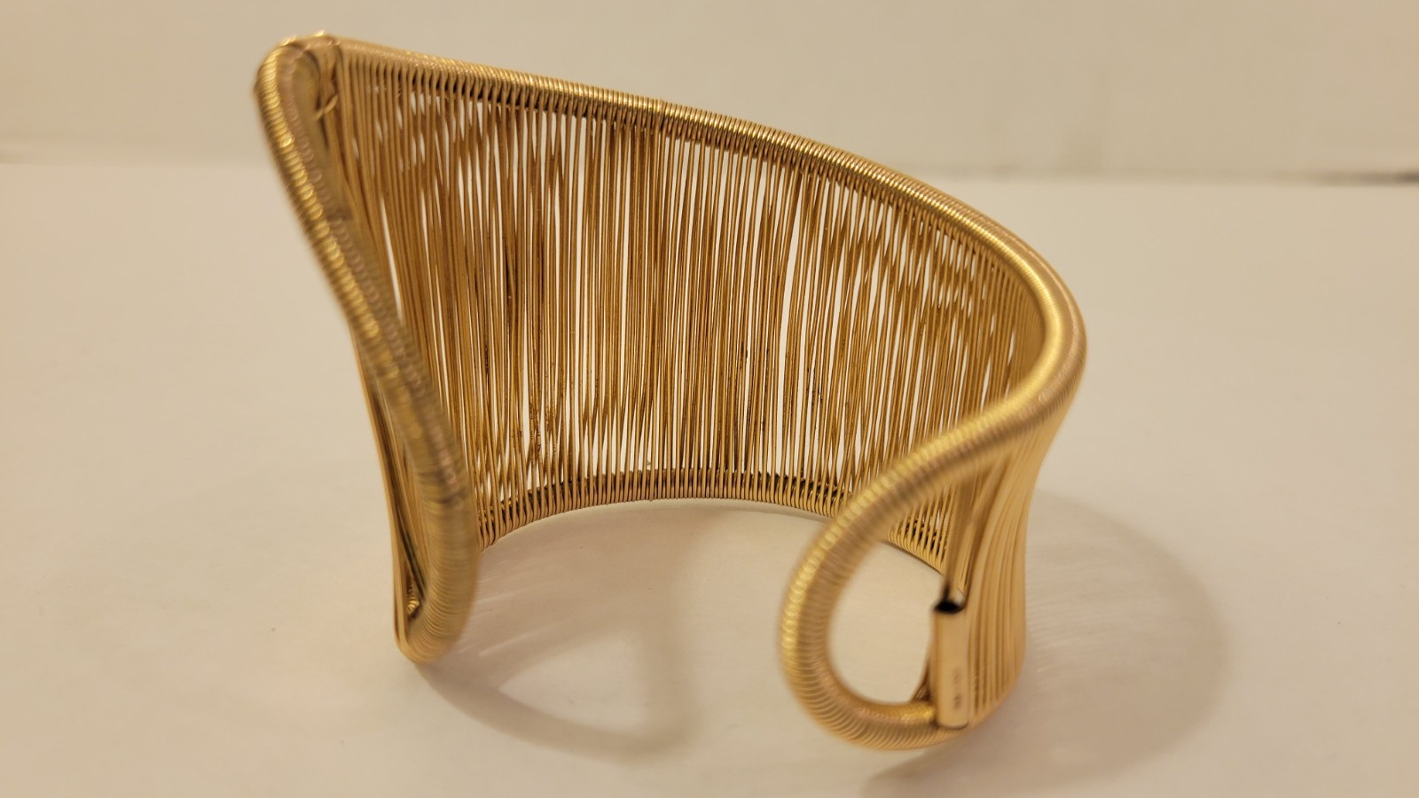 Tana Acton Cuff Bracelet 12k Gold Filled Wave Shape, Hand Crafted Adjustable