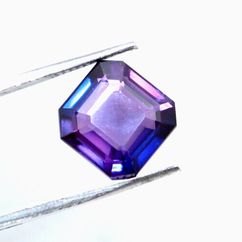 Natural 5.40 Ct Asscher Cut Purple Tanzanite Certified Faceted Loose Gemstone
