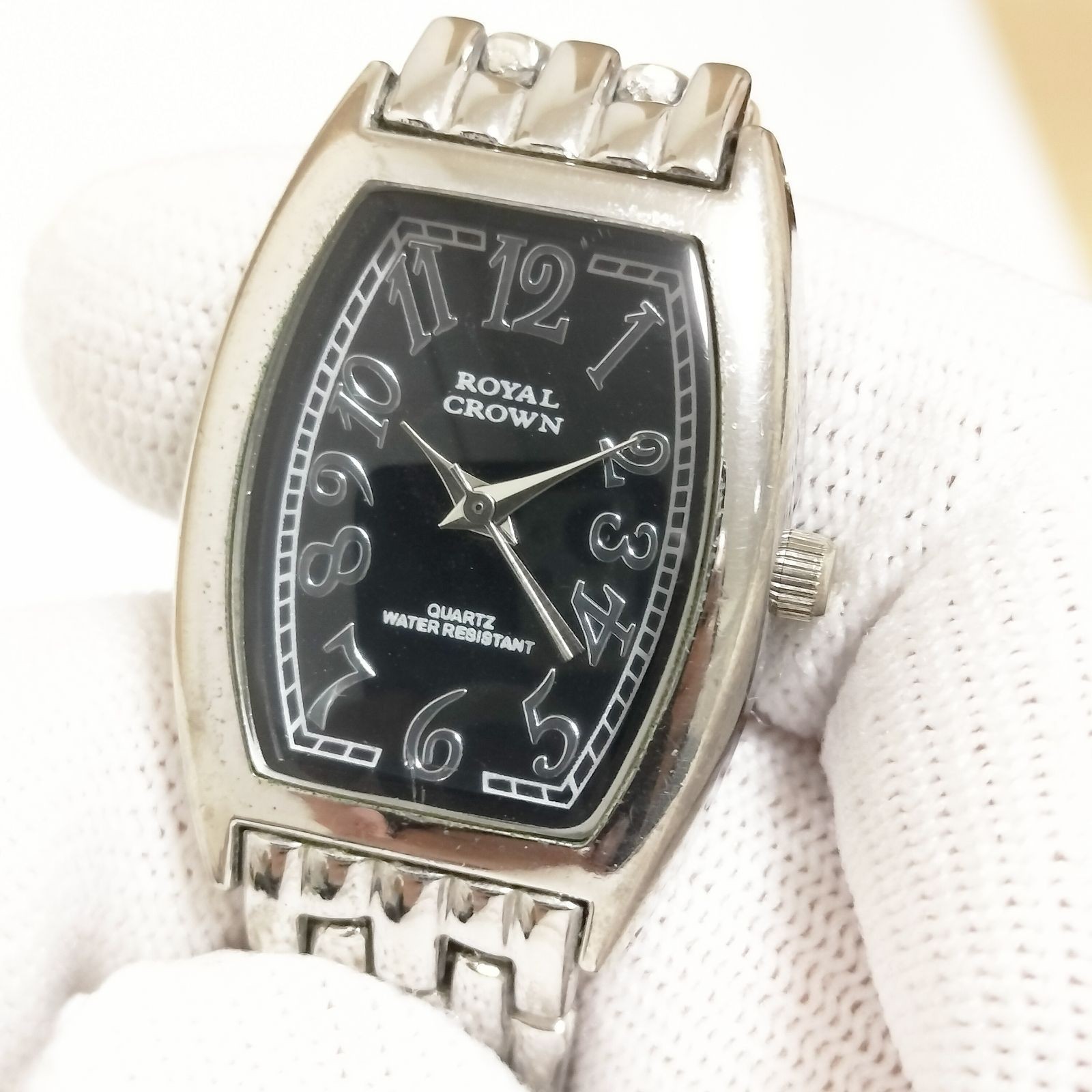 ROYAL CROWN Tonneau Face Black Women’s Watch