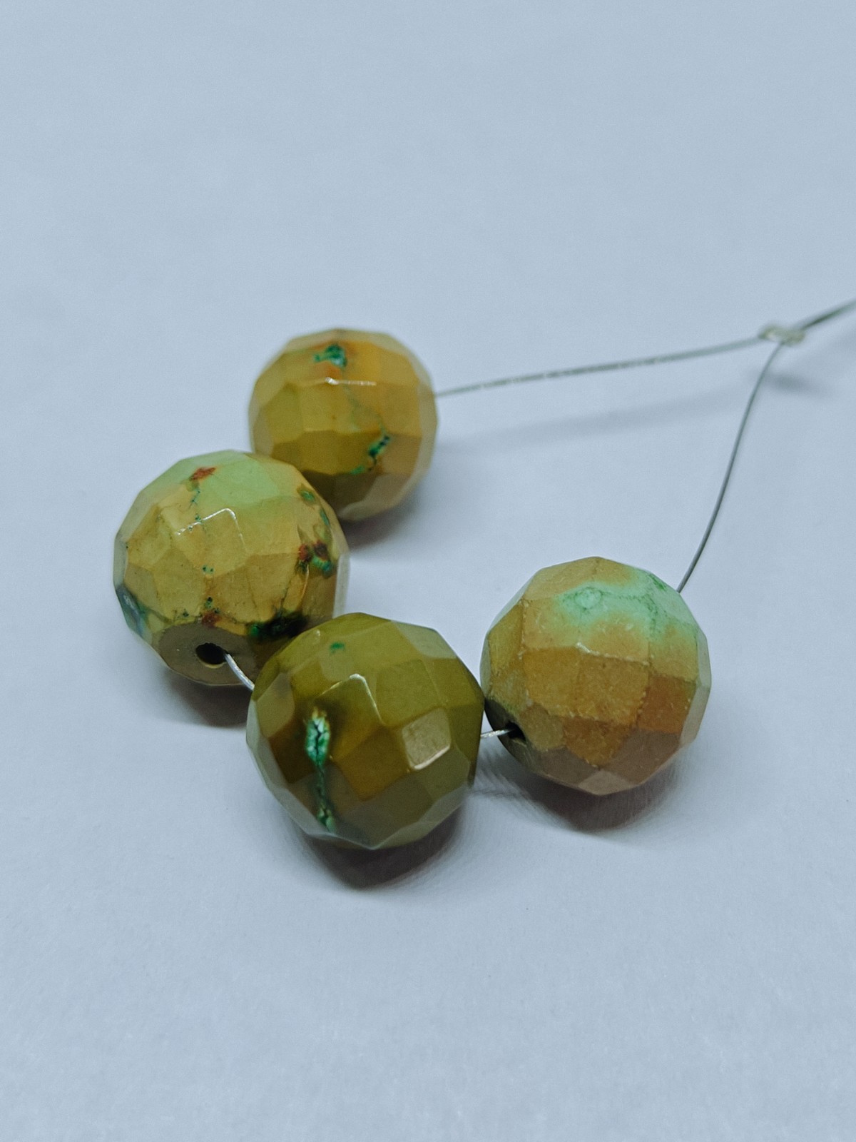 Turquoise Faceted Round Ball Beads, Loose Natural Gemstone For Jewelry Supplies