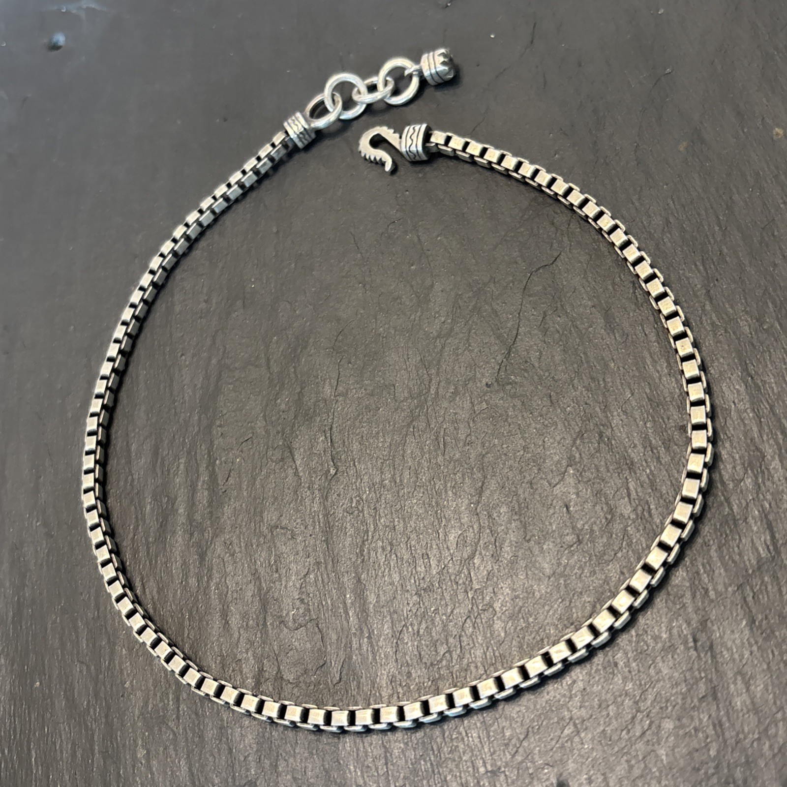 Lisa Jenks Handmade Vintage Heavy Sterling Silver Box Chain Necklace 40g 16” Fa