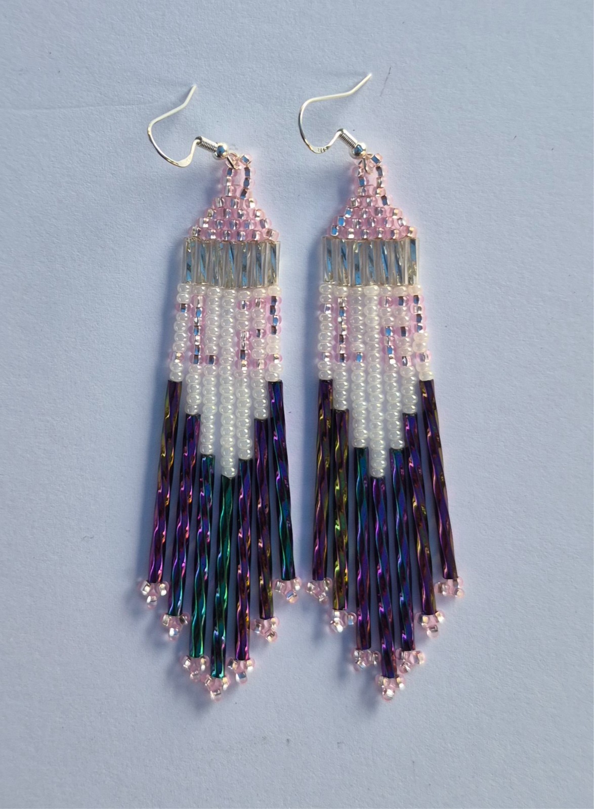 Native American Beaded 12th Woman Jewelry Team Spirit Earrings pink