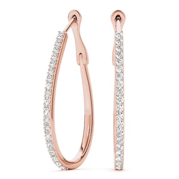 Tear Drop Hoop Earrings For Women Lab Grown Diamond VS F 0.50-1.00 Ct 14K Gold