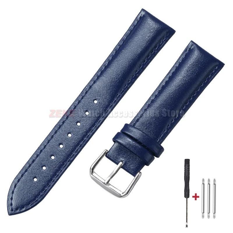 16mm 18mm 20mm 22mm 24mm Genuine Leather Wristband Watch Strap Band Bracelet