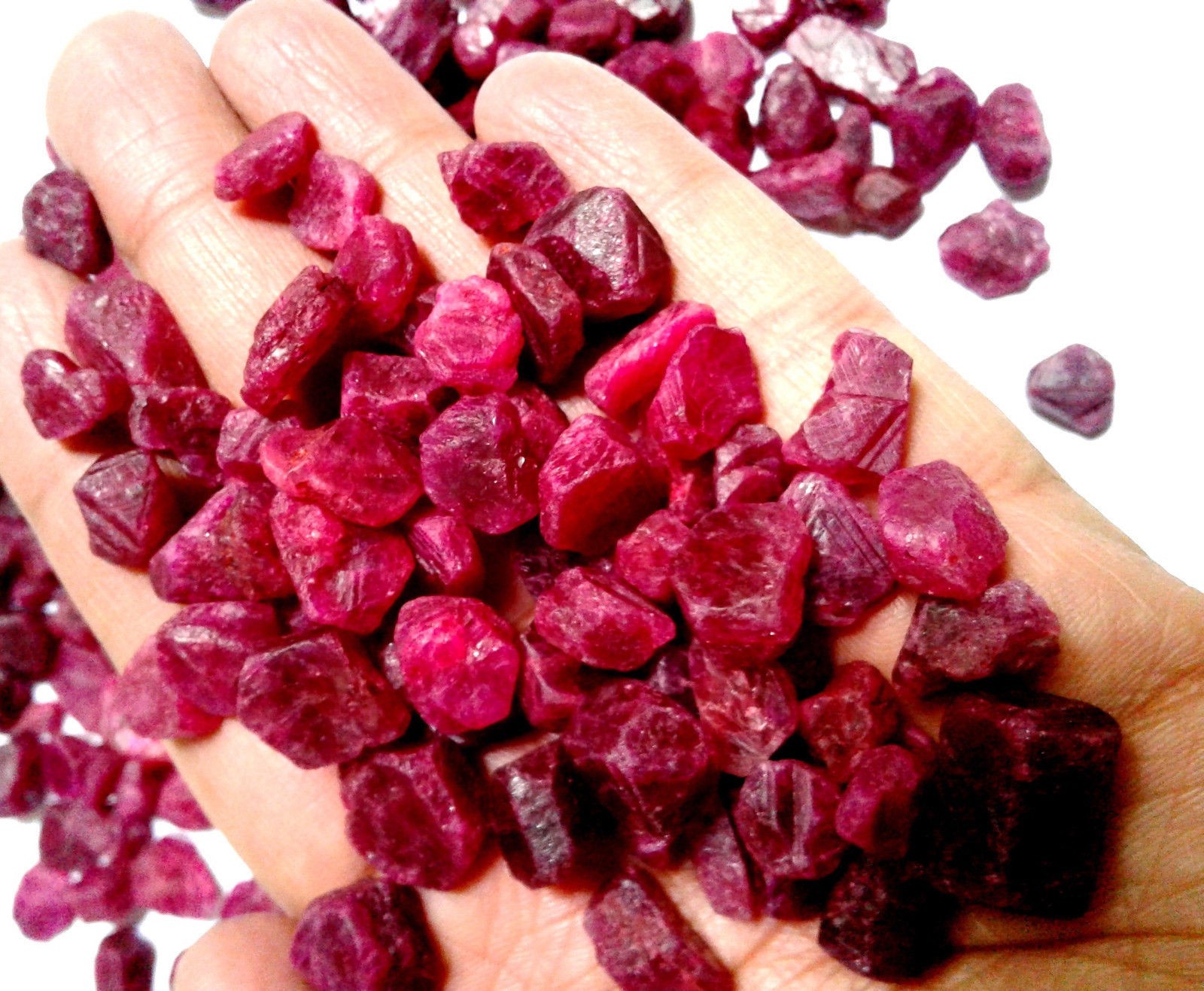 NATURAL BURMA RUBY ROUGH GEMSTONE EARTH MINED RED LOT A11