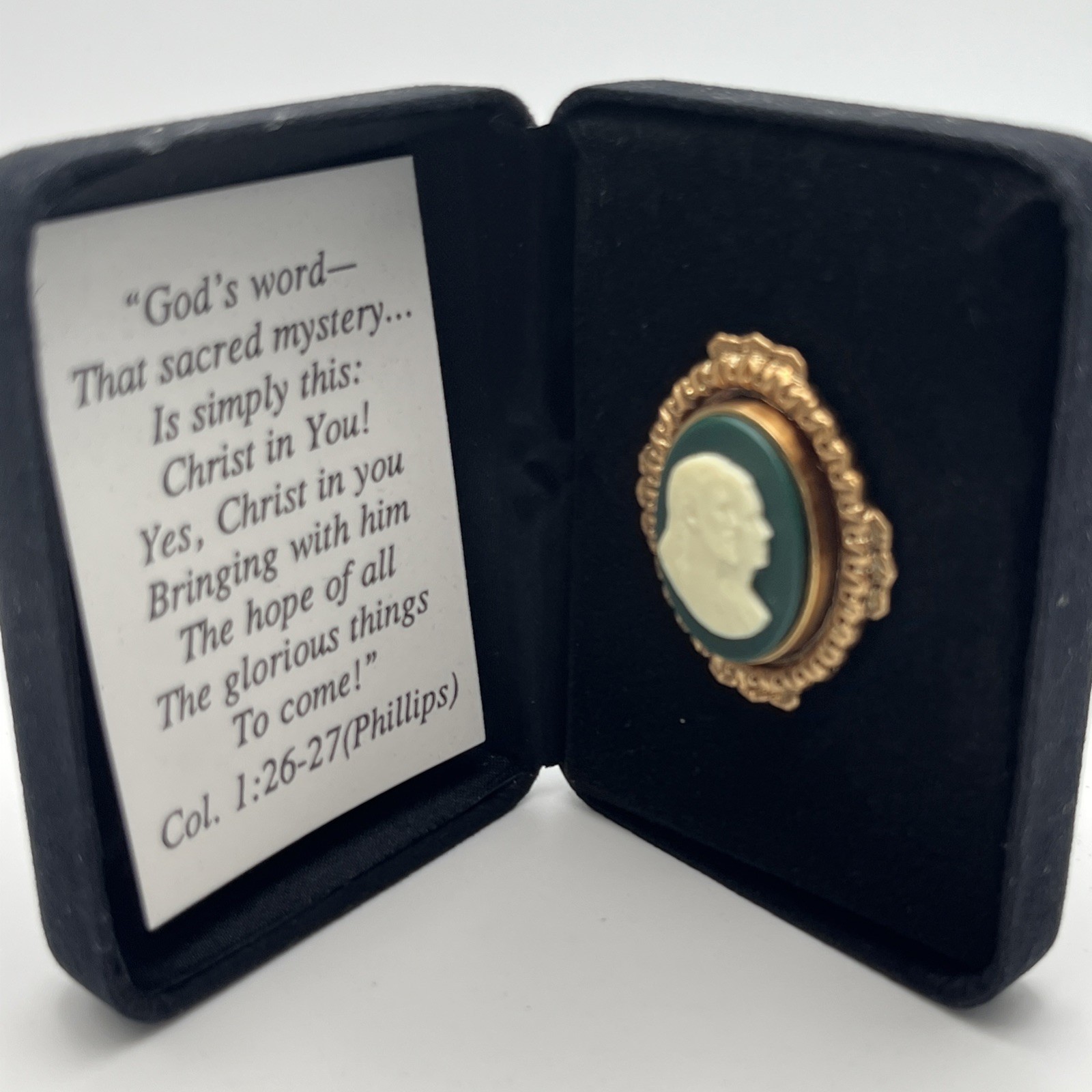 Colossians 1:27 Cameo Brooch Pin Bible Verse Jewelry Brooch