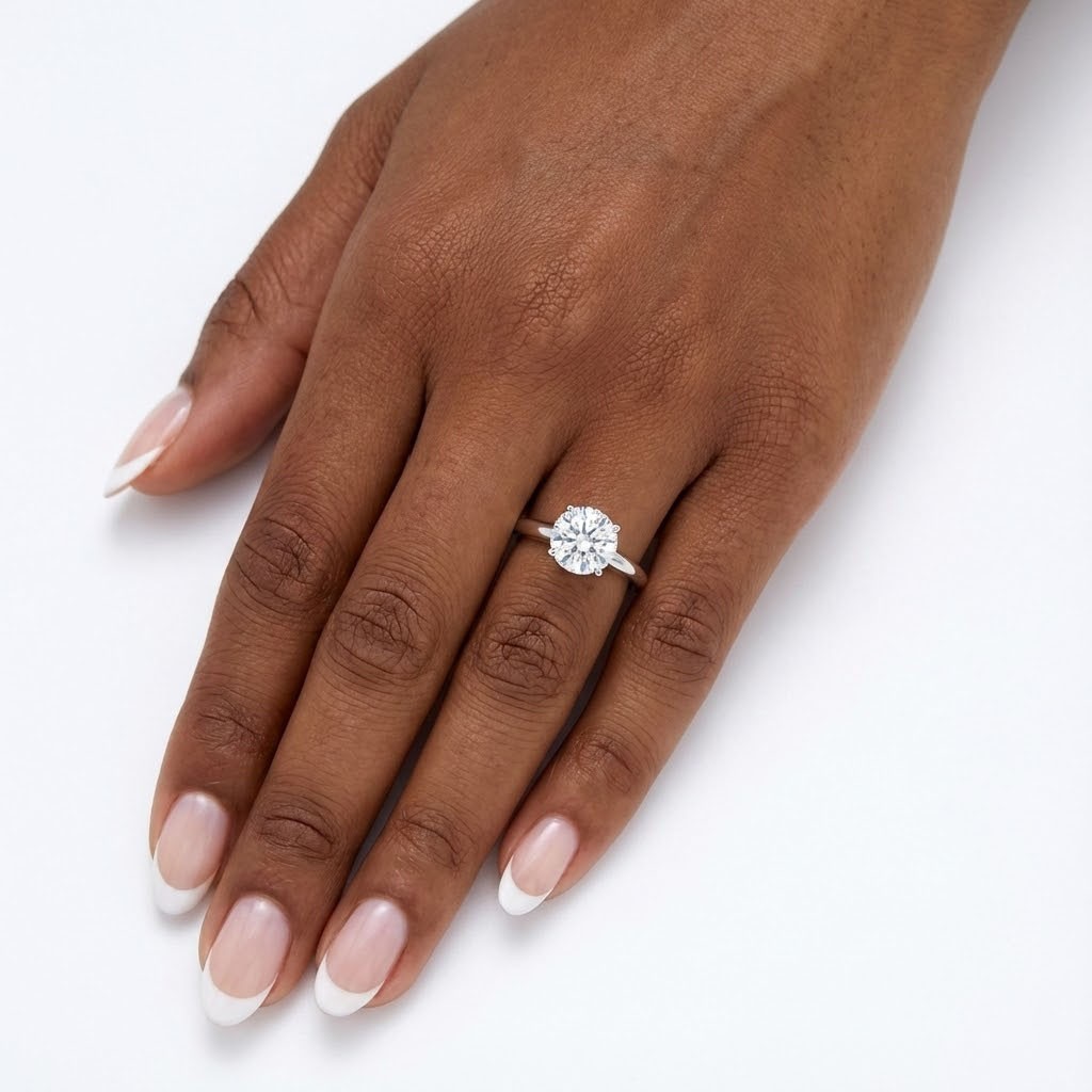 Solitaire Engagement Ring Classic 14K Gold 1.83 CT Round Lab-Grown Diamond D VS1