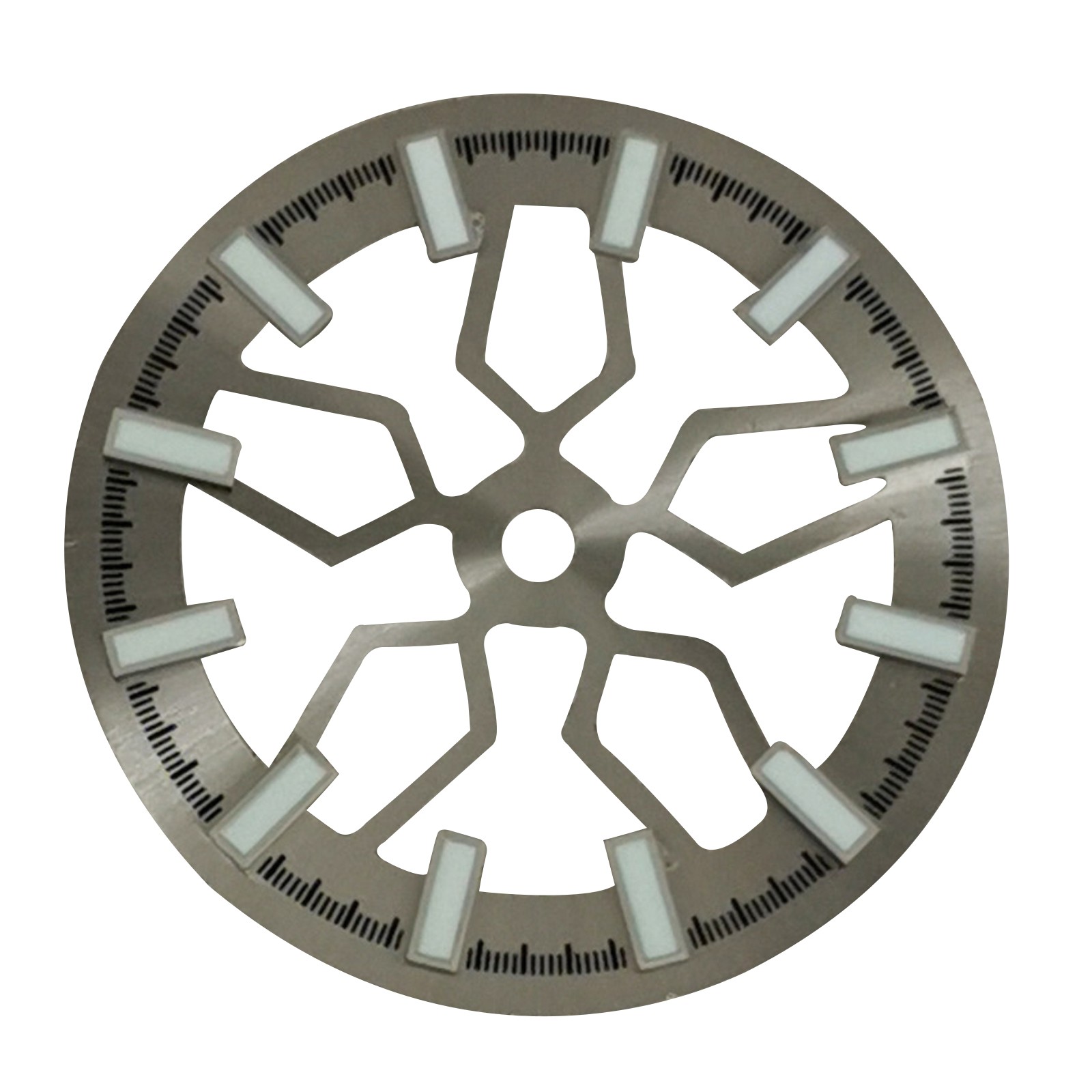 Grey 28.5mm Watch Dial Green Luminous For NH70 Watch Movement Replace Parts