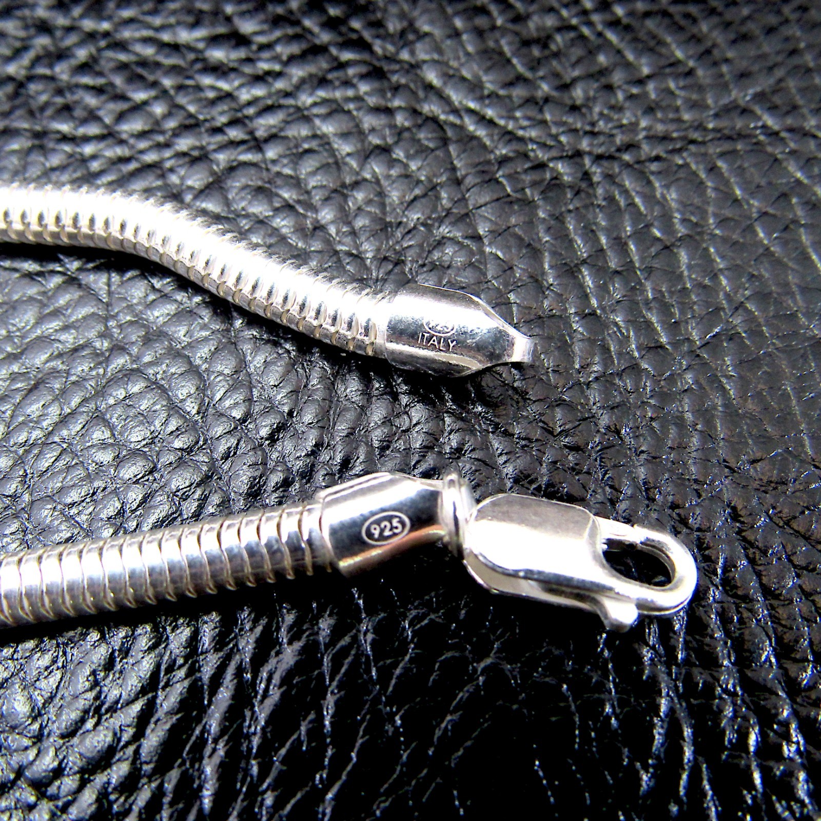 4MM Solid 925 Sterling Silver Italian ROUND SNAKE Chain Necklace, Made In Italy