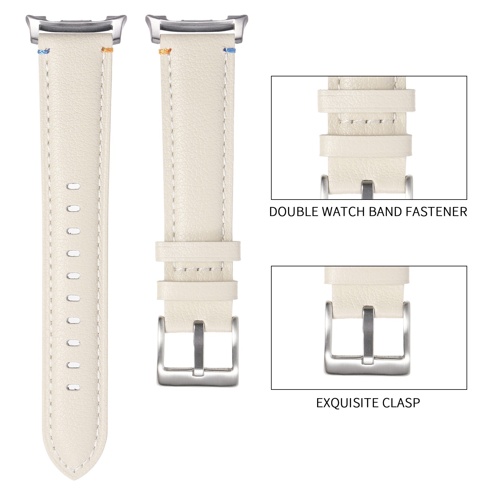 Bands for Samsung Galaxy Watch 8/8 Classic/7/FE/6/5/4 Soft Leather Strap
