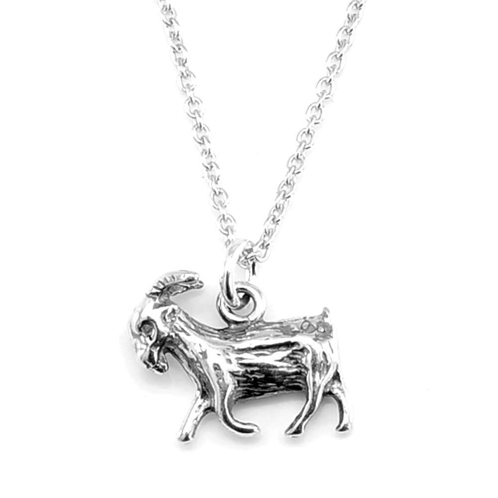 Sterling Silver Goat Charm Pendant Necklace #C65