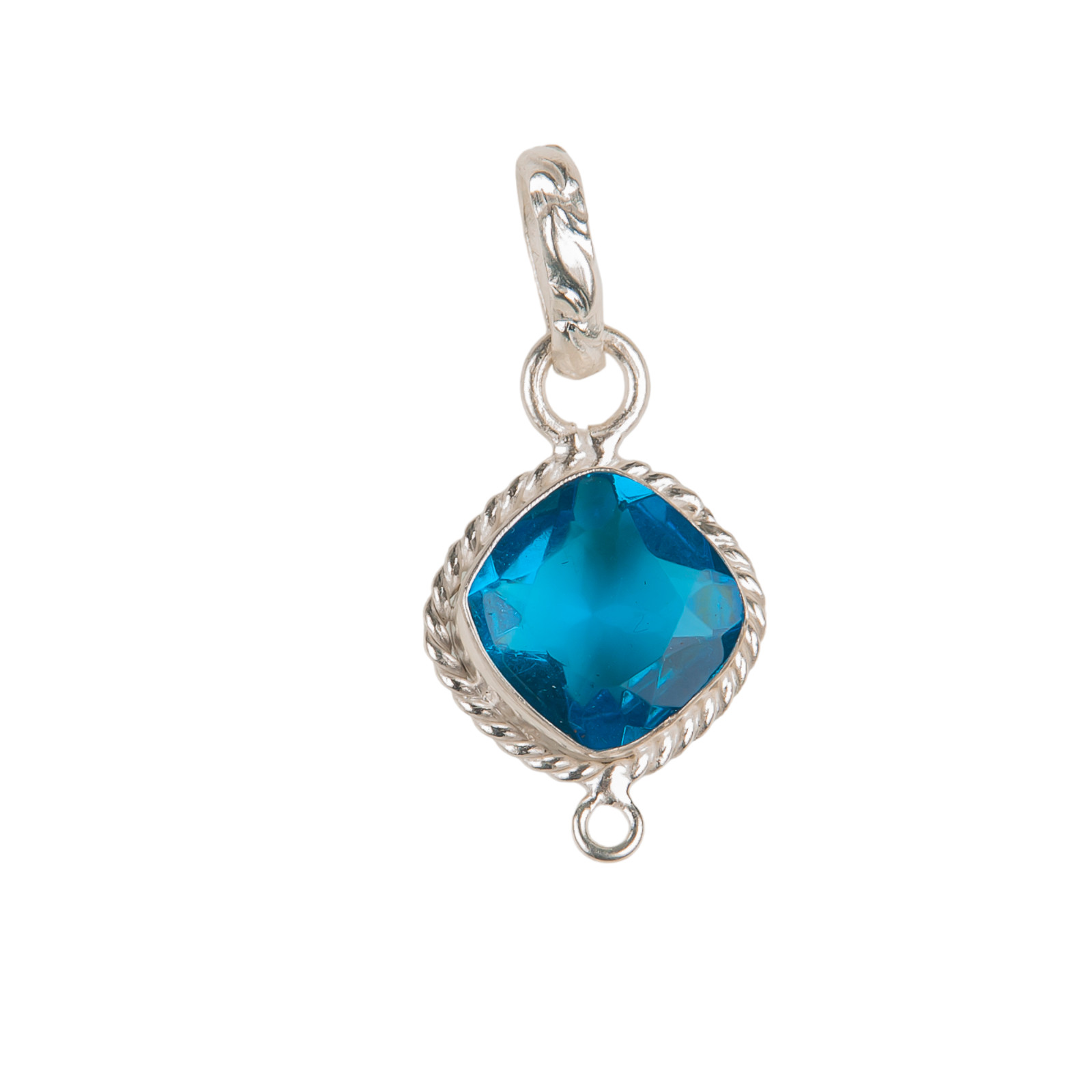 Swiss Blue Topaz Gemstone 925 Stamped Silver Handmade Pendent 1.30″ Wedding Gift