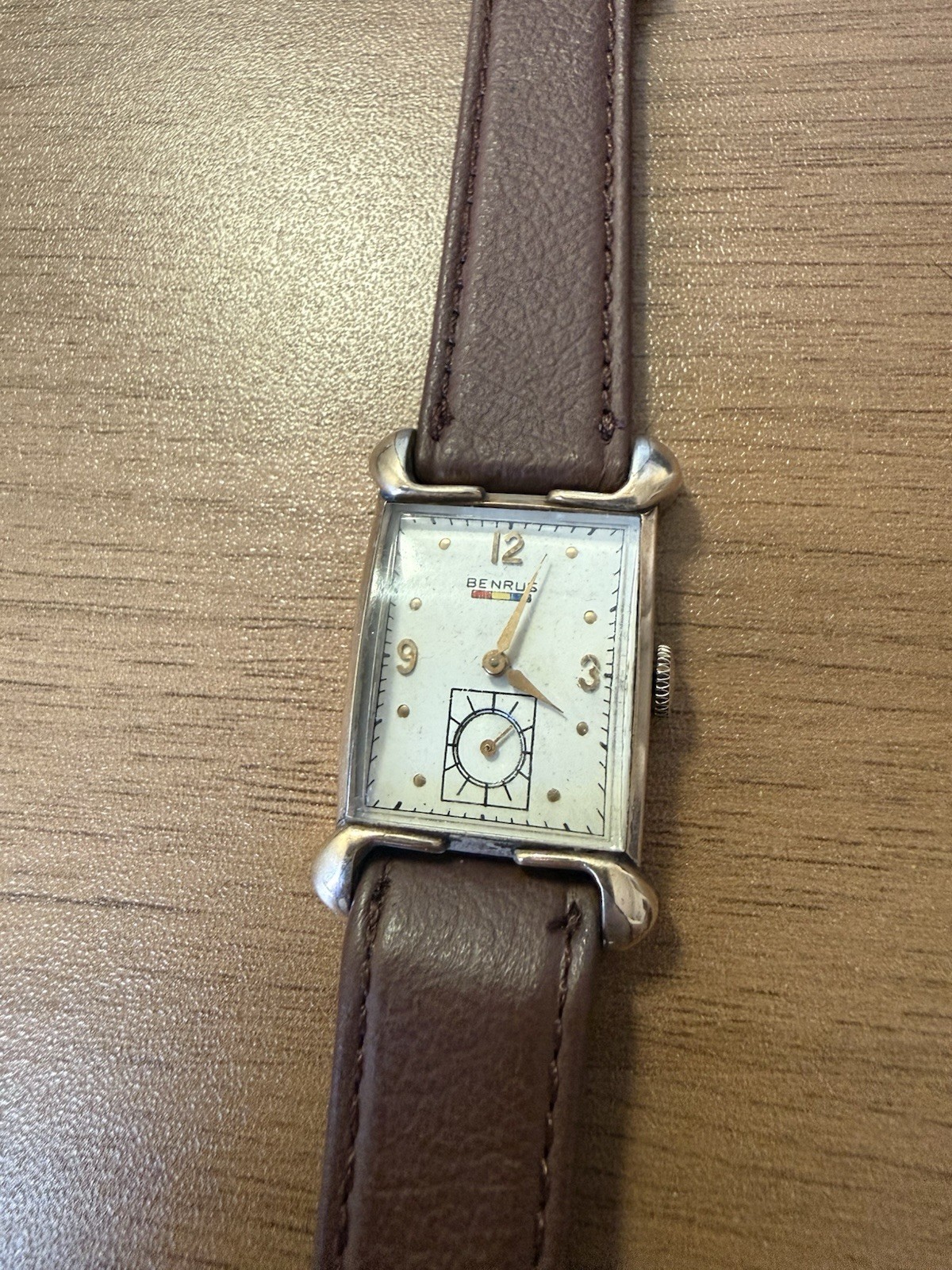 Vintage Benrus Tank Watch 10K Gold Filled Mechanical Manual Wind Runs