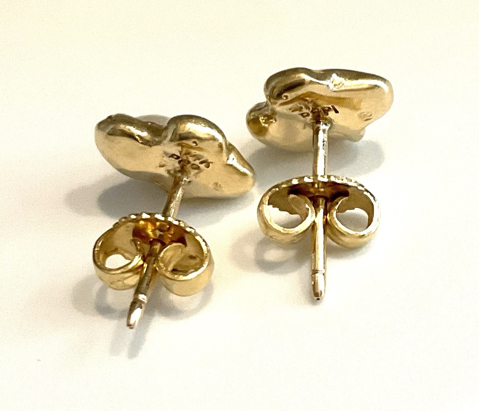 Pair Signed 14k Gold Stud Pearl Earrings Pepi Of Beverly Hills 3.2g