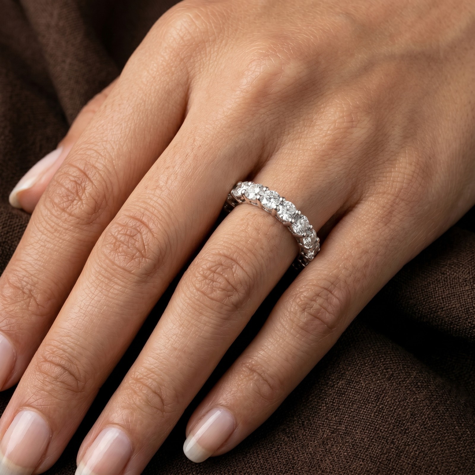 Round Moissanite Wedding Band | 925 Sterling Silver Stackable Design Men & Women