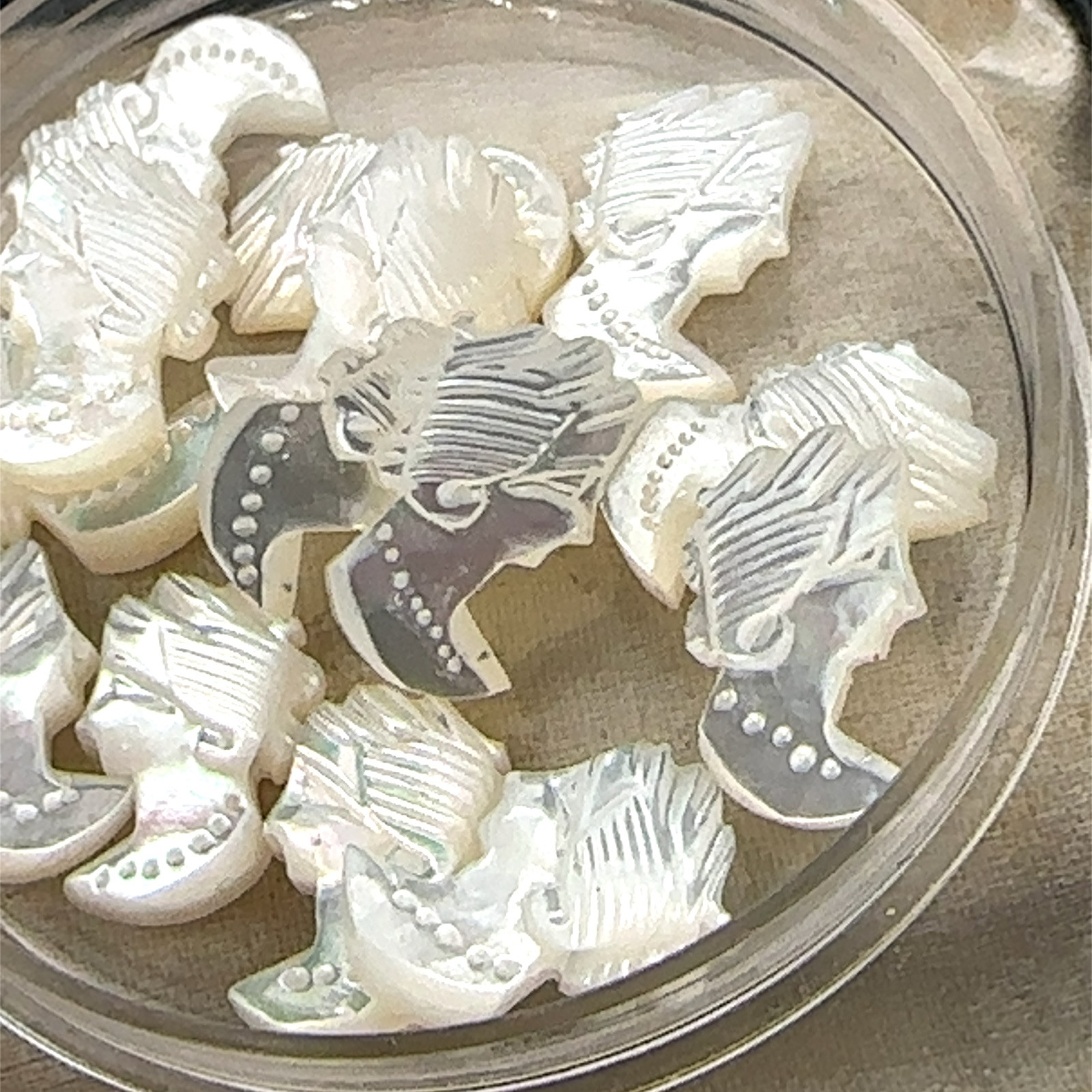 Cameo Mother of Pearl Natural Finding Left & Right Pair Lot 10PC 11 x 7 mm 61-13